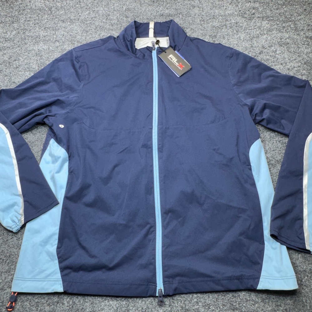 RLX Ralph Lauren Jacket Mens Large Navy Blue Water Repellent Golf Windbreaker